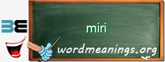 WordMeaning blackboard for miri